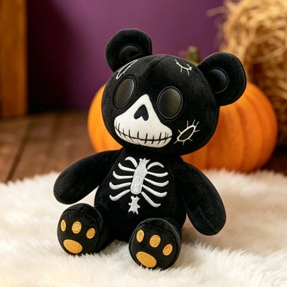 Skeleton Bear Plush Toy | Gothic Skull Teddy Halloween Collectible