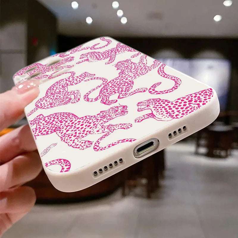 Pink Leopard Print Pattern iPhone Case