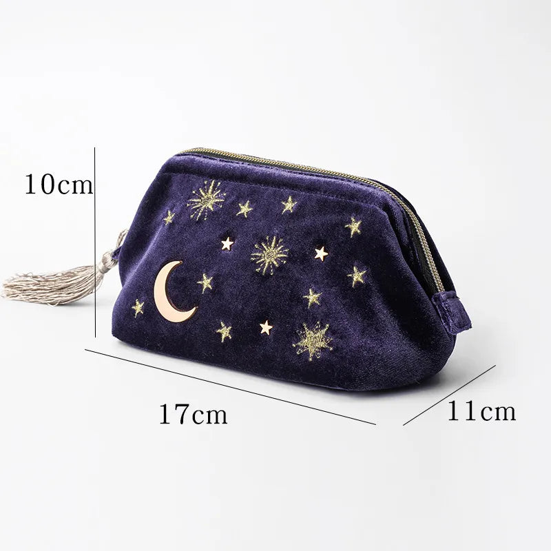 Navy Velvet Cosmic Cosmetic Bag - cosmetic bags from Dear Cece - Just £22.99! Shop now at Dear Cece