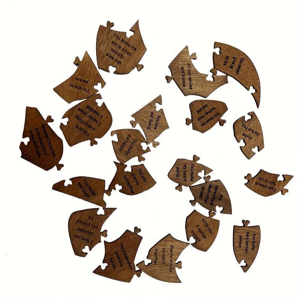 20 Reasons Why I Love You Wooden Heart Puzzle