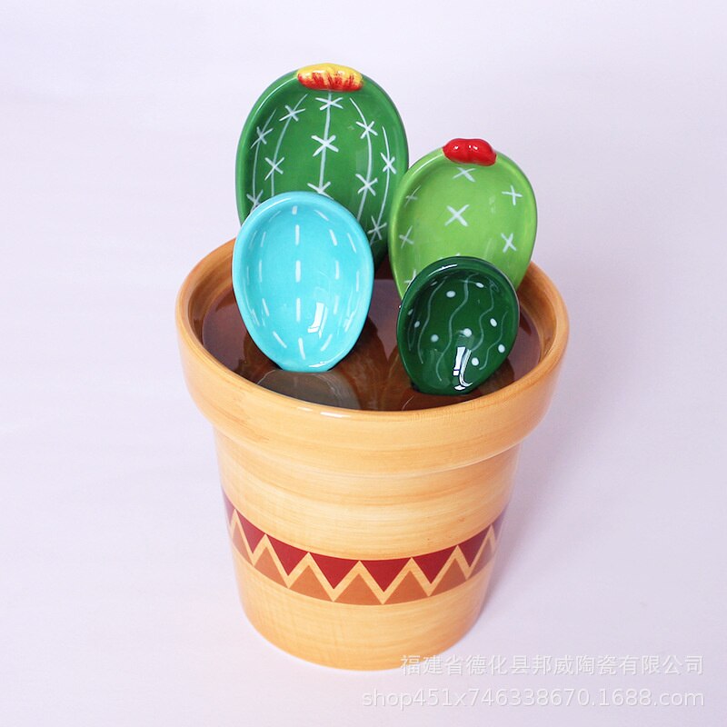 Ceramic Cactus Spoon Set - kitchen Accessories from Dear Cece - Just £29.99! Shop now at Dear Cece