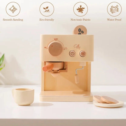 Kids Wooden Coffee Machine Kitchen Toy specs