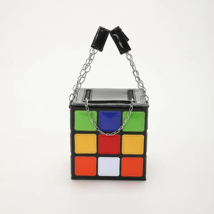 Rubik’s Cube Mini Handbag Statement Geometric Clutch Bag