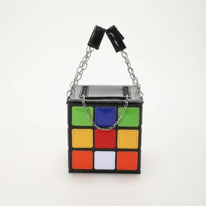 Rubik’s Cube Mini Handbag Statement Geometric Clutch Bag