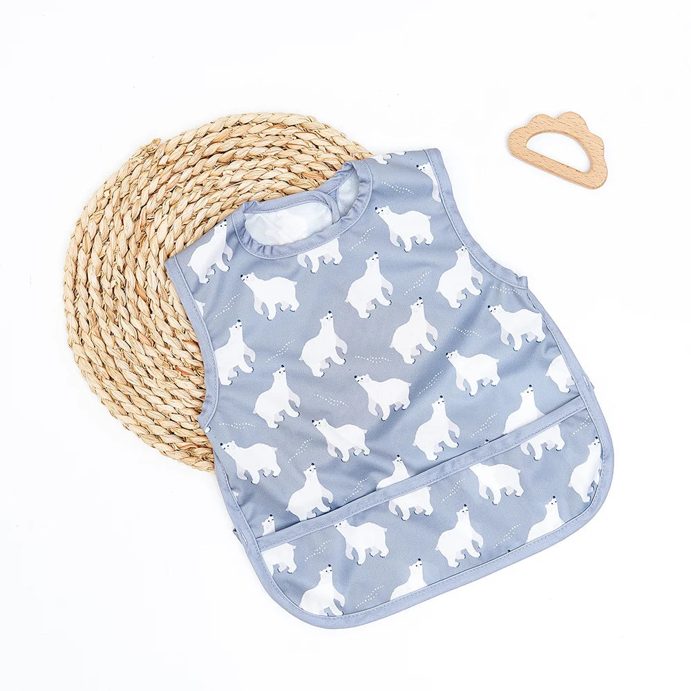 Polar Bear Recycled Fabric Baby Weaning Bib