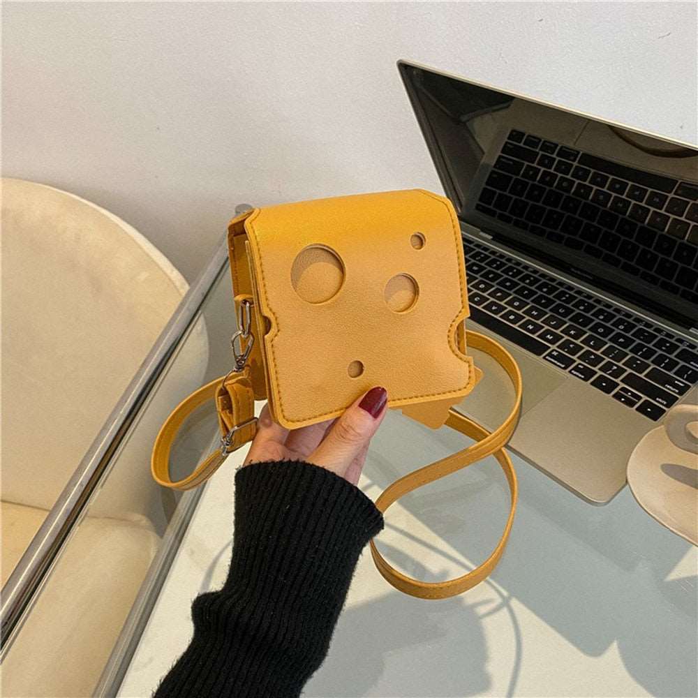Cheese Shaped Mini PU Leather Bag