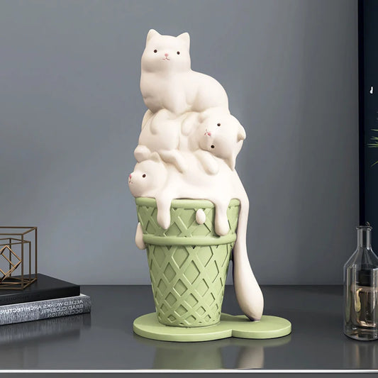Ice Cream Melting Cat Sculpture - Home Decor from Dear Cece - Just £34.99! Shop now at Dear Cece