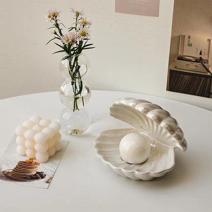 Ceramic Oyster Shell Pearl Night Light