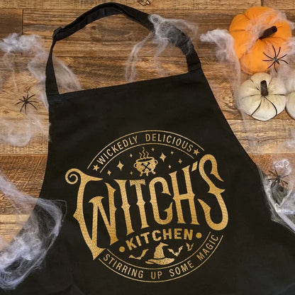 Halloween Black Witch's Kitchen Apron