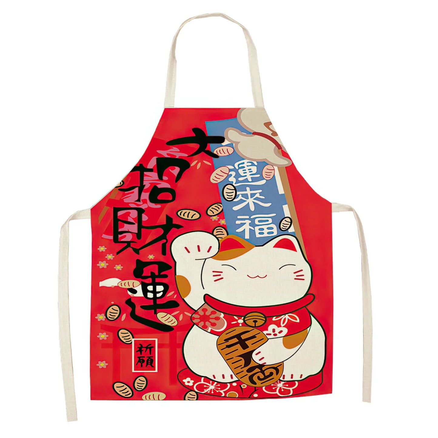 Japanese Lucky Cat Sushi Apron - Apron from Dear Cece - Just £16.99! Shop now at Dear Cece