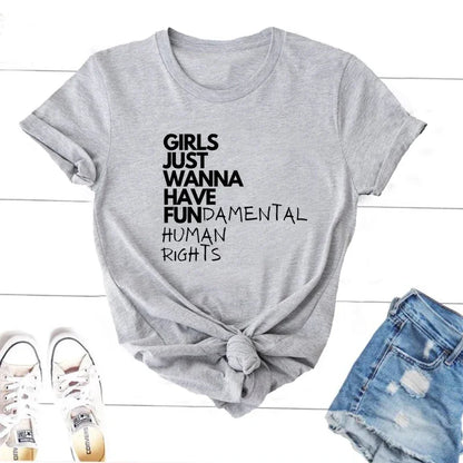 Girls Just Wanna Have Fundamental Human Rights T Shirt - T Shirts from Dear Cece - Just £16.99! Shop now at Dear Cece