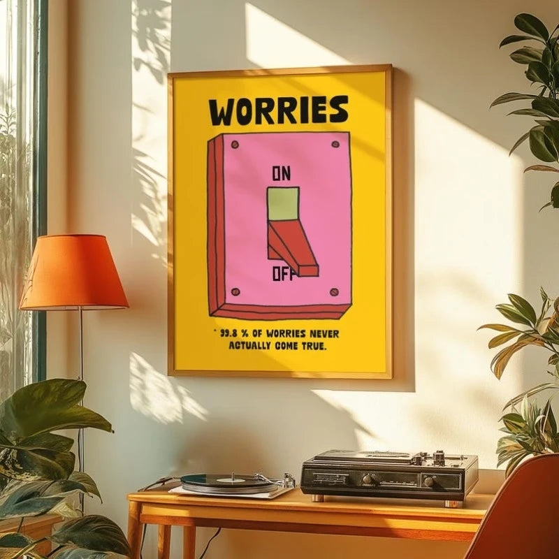 Funny Worries Wall Art Print