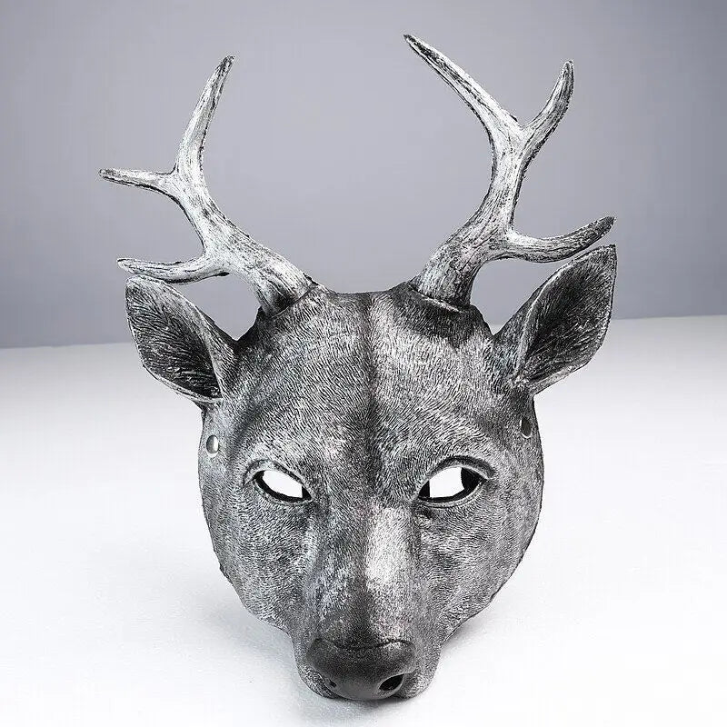 silver Pagan Witch Animal Deer Halloween Mask