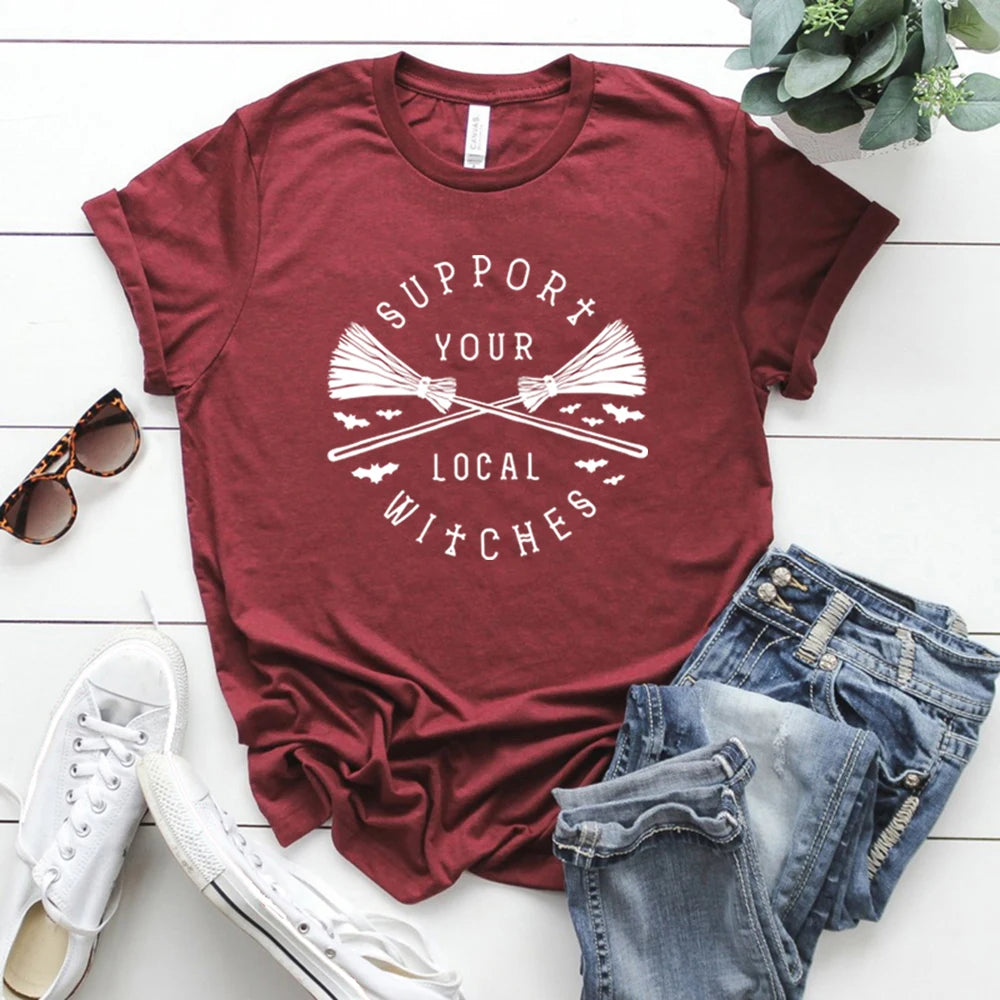 Red Support Your Local Witches T-Shirt