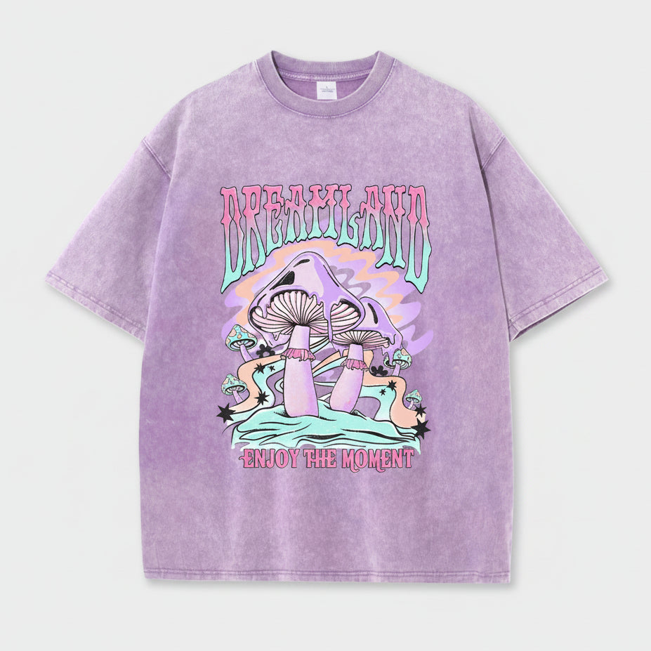 Magic Mushroom Dreamland Enjoy The Moment Graphic T Shirt