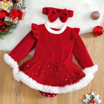 Christmas Red Velvet Baby Romper