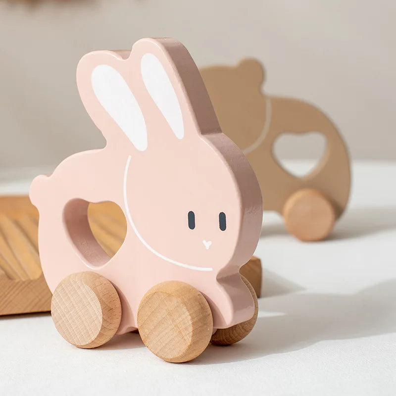 Wooden Animal Baby Push Along Toys