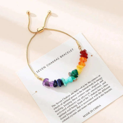 Natural Stone Seven Chakra Bracelet - Bracelets from Dear Cece - Just £7.99! Shop now at Dear Cece