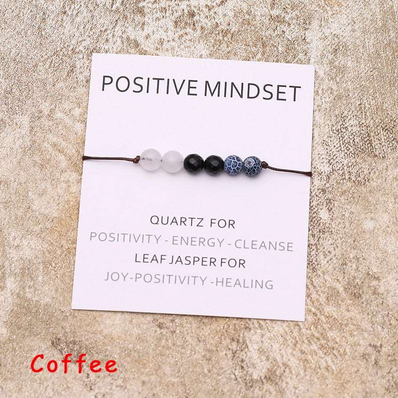 Positive Mindset Healing Crystal Bracelet  - Quartz & Leaf Jasper - Jewellery from Dear Cece - Just £8.99! Shop now at Dear Cece