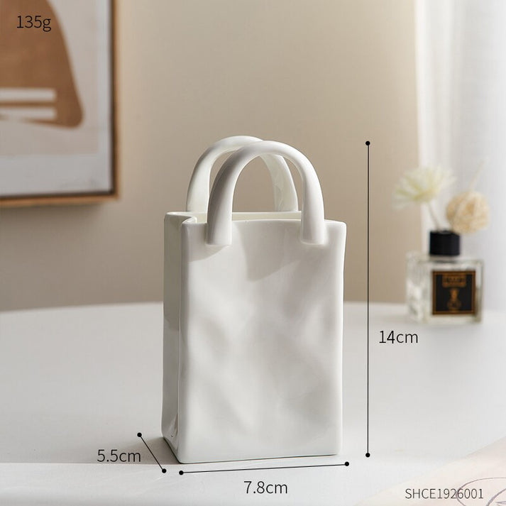 Cute Handbag Ceramic Vase