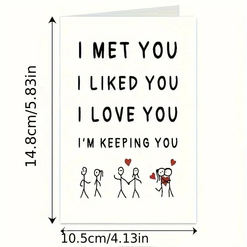 I Met You, I Like You, I Love You, Valentine's Day card