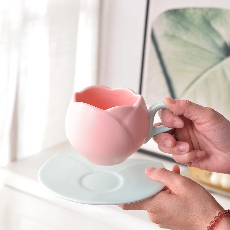Vintage Spring Tulip Coffee Cup and Saucer - Mug Gift Set - Mugs from Dear Cece - Just £22.99! Shop now at Dear Cece