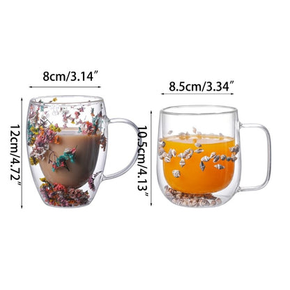 Dried Flower Glass Mug - Dimension