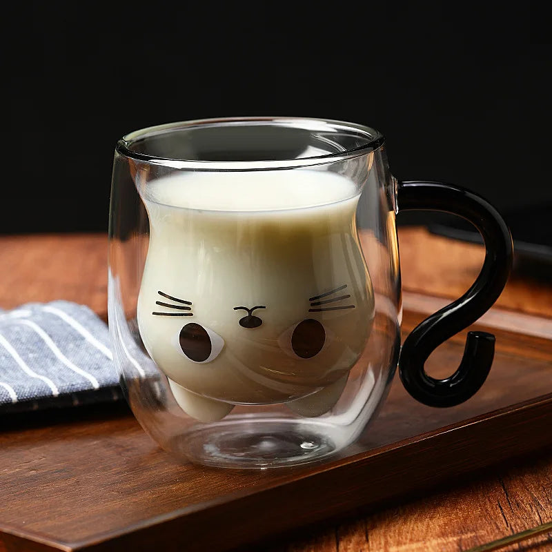 Cartoon Upside Down Cat Glass Mug - Mugs from Dear Cece - Just £18.99! Shop now at Dear Cece