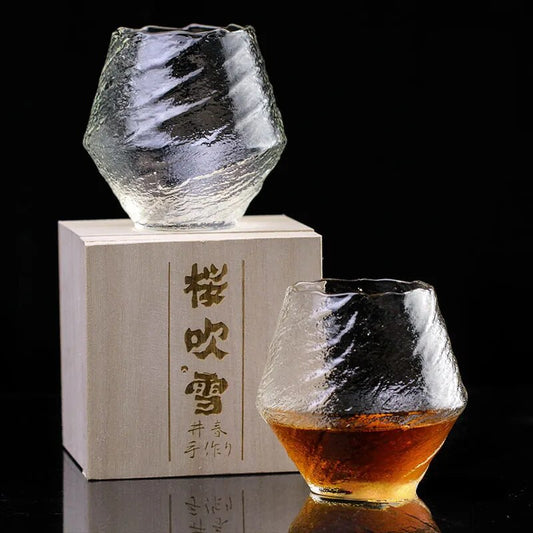 Japanese Handmade Hammered Whiskey Glass Tumbler with Presentation Box