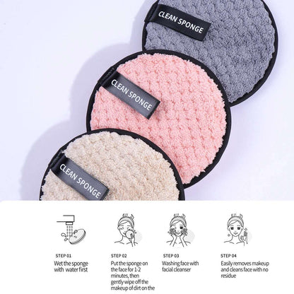 3PCS Reusable Microfiber Makeup Remover Pads - Makeup Removers from Dear Cece - Just £8.99! Shop now at Dear Cece