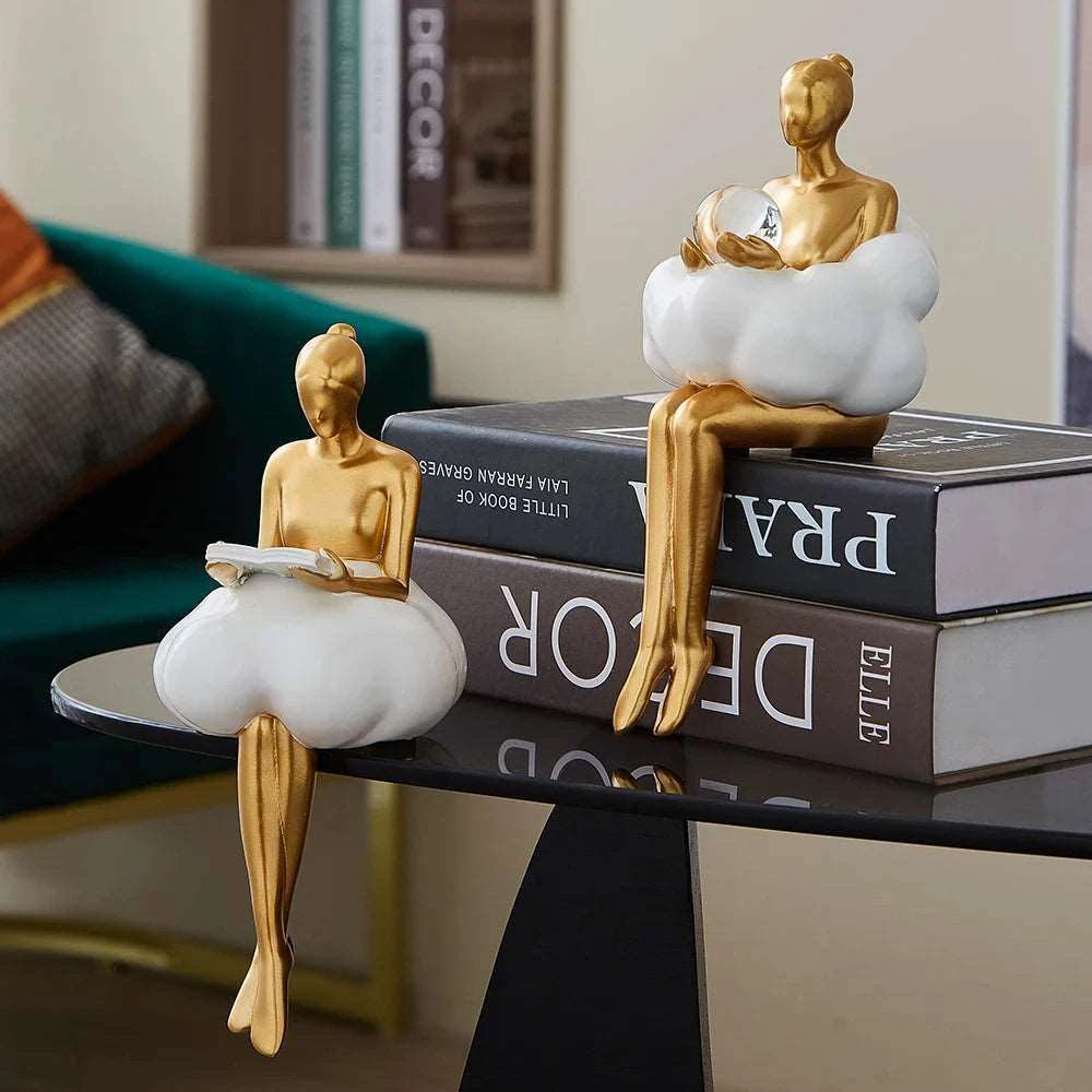 Cloud Girl Book Lovers Gold Figurine - Ornaments from Dear Cece - Just £24.99! Shop now at Dear Cece