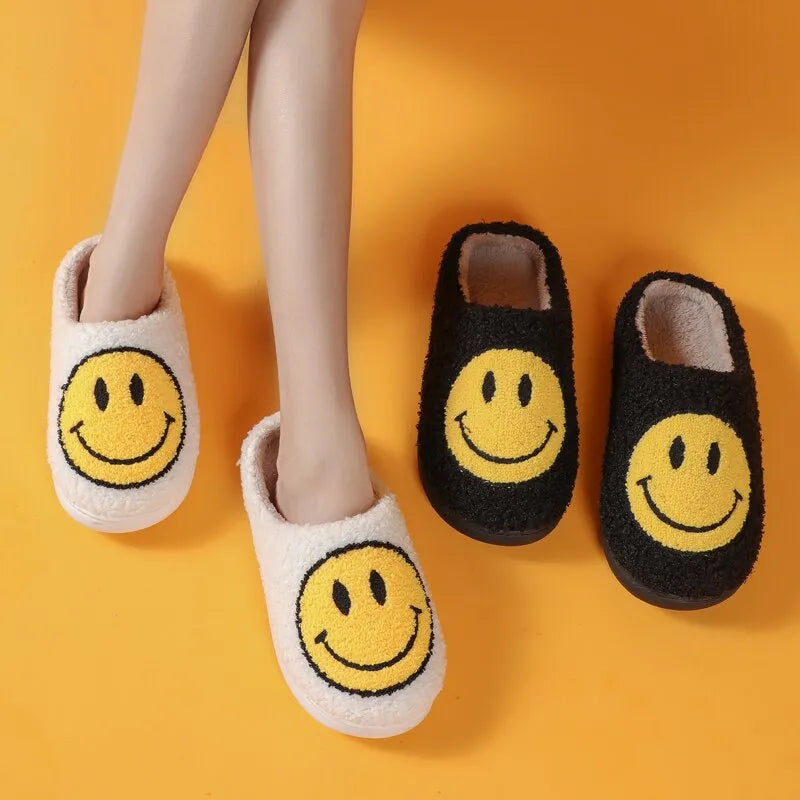 Happy Face Smiley Fuzzy Fur Slippers - slippers from Dear Cece - Just £18.99! Shop now at Dear Cece