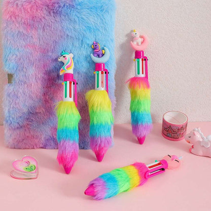 2PCS 6 Colour Fluffy Unicorn Ball-point Pen - Pens from Dear Cece - Just £7.99! Shop now at Dear Cece