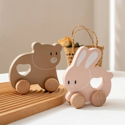 Wooden Animal Baby Push Along Toys