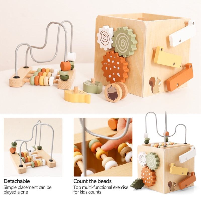 Wooden Multifunctional Five-in-one Baby Toy (Montessori) - baby and toddler from Dear Cece - Just £34.99! Shop now at Dear Cece