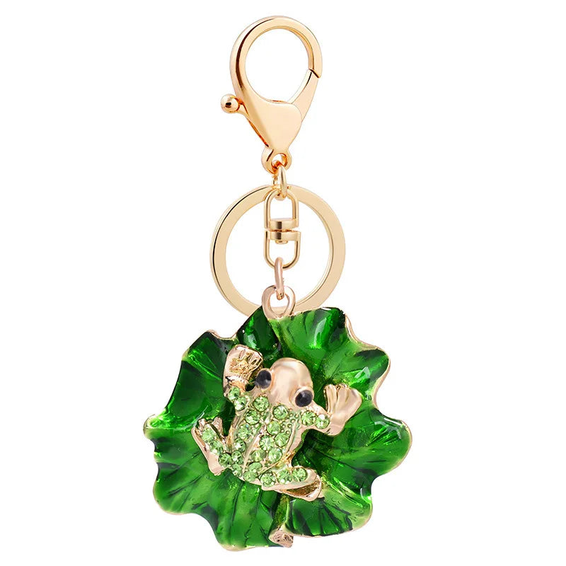 Rhinestone Lilypad Frog Keychain - Keychains from Dear Cece - Just £11.99! Shop now at Dear Cece
