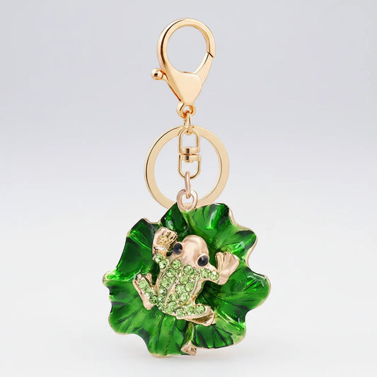 Rhinestone Lilypad Frog Keychain - Keychains from Dear Cece - Just £11.99! Shop now at Dear Cece