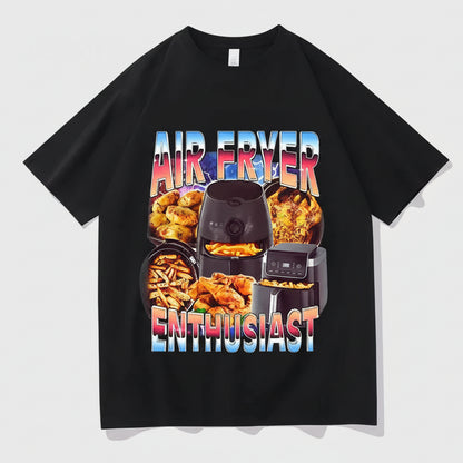 Crispy Life Air Fryer Enthusiast T Shirt - black