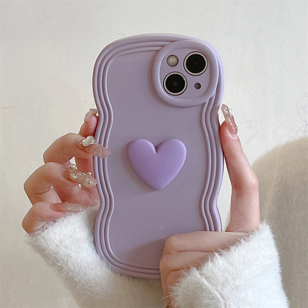 Wave Texture 3D Love Heart Soft iPhone Case - phone case from Dear Cece - Just £12.99! Shop now at Dear Cece