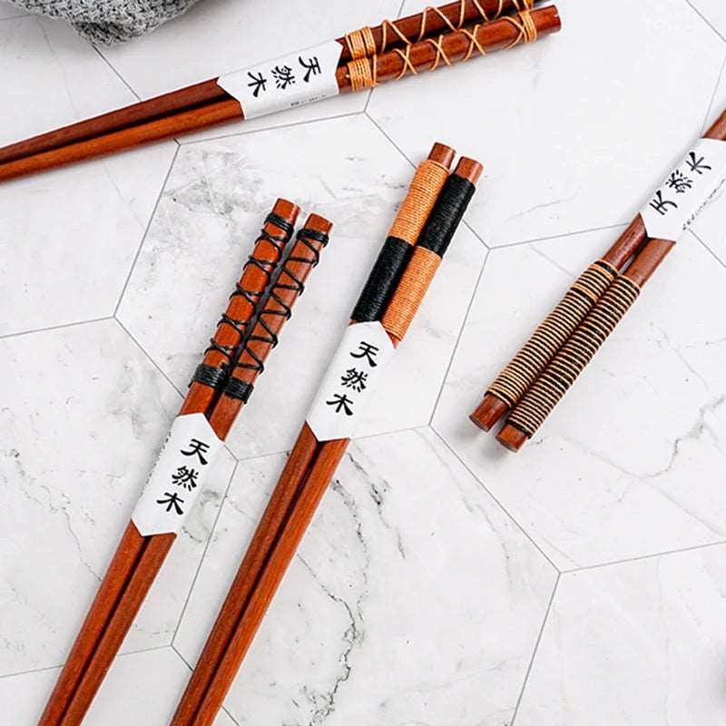 4 Pairs Traditional Japanese Wooden Chopsticks - Chopsticks from Dear Cece - Just £16.99! Shop now at Dear Cece