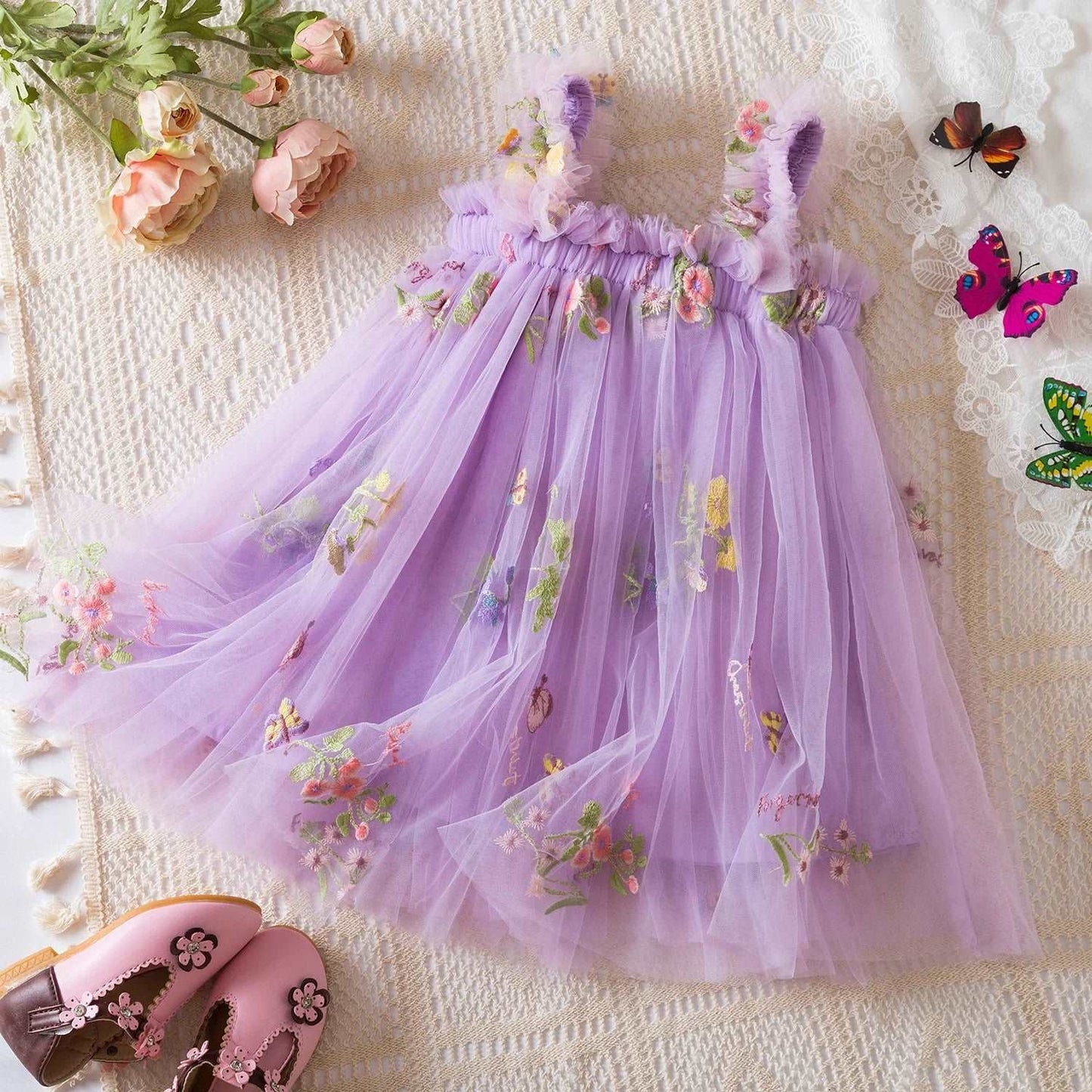 Purple fairy princess dress for girls