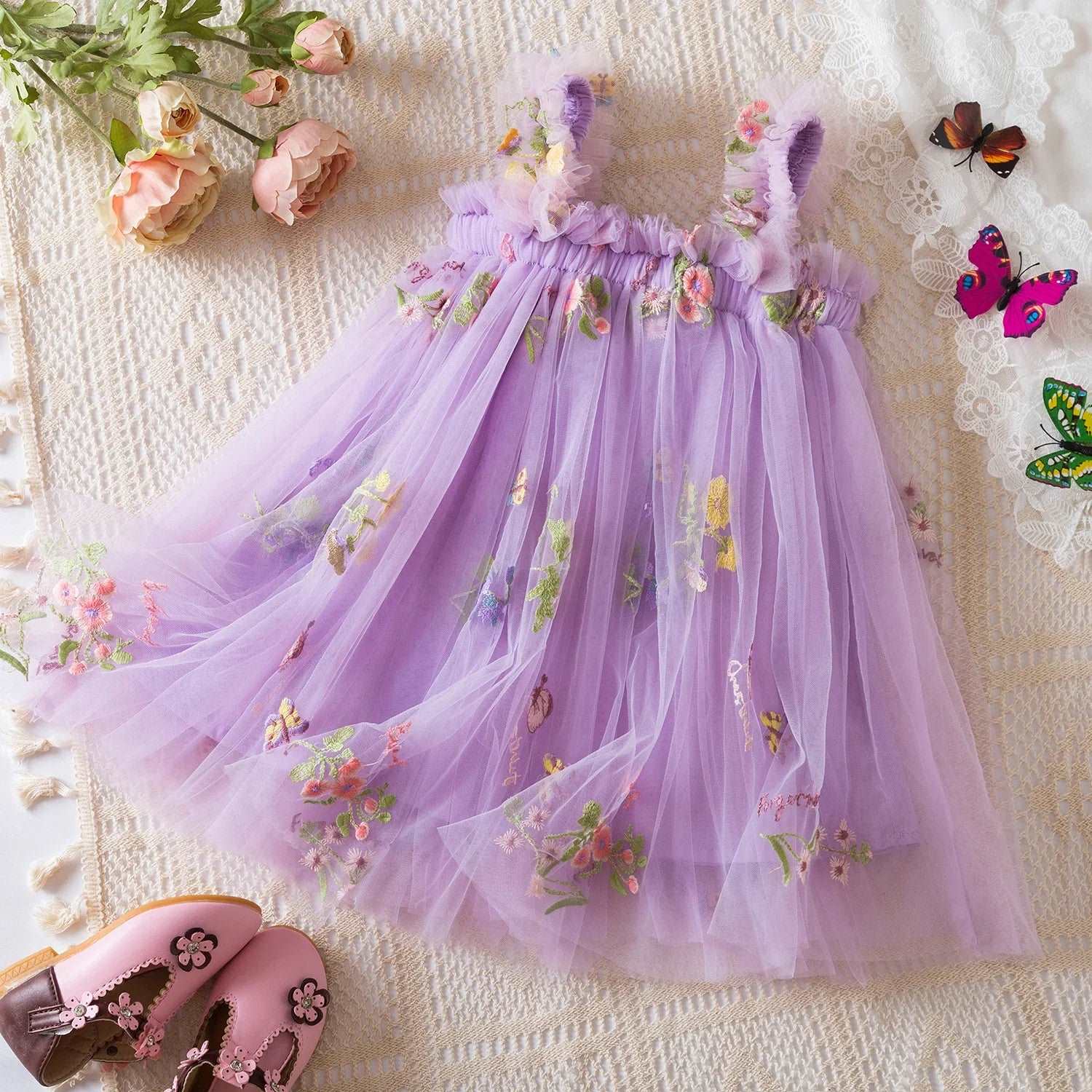 Purple fairy princess dress for girls