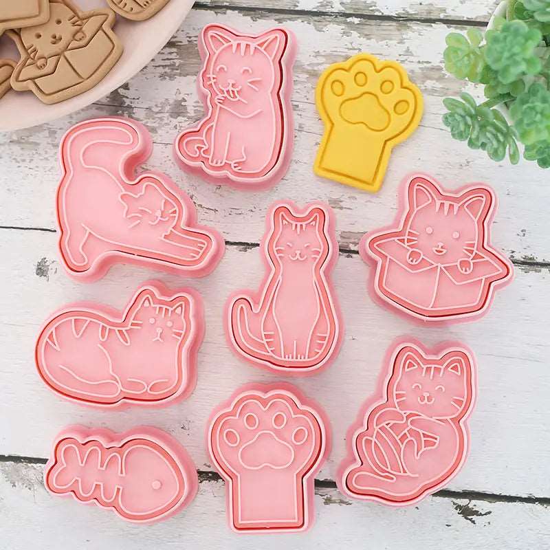 Cat Cookie Cutters Plastic 8Pcs/set - kitchen Accessories from Dear Cece - Just £9.99! Shop now at Dear Cece
