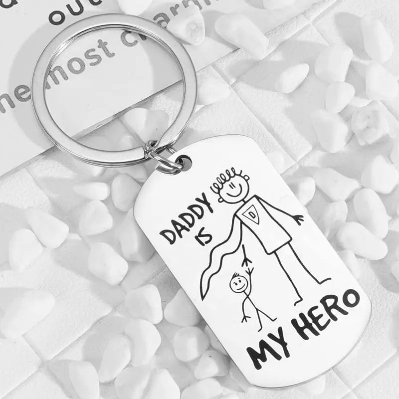 Daddy is my Hero Father's Day Keychain - Keychains from Dear Cece - Just £8.99! Shop now at Dear Cece