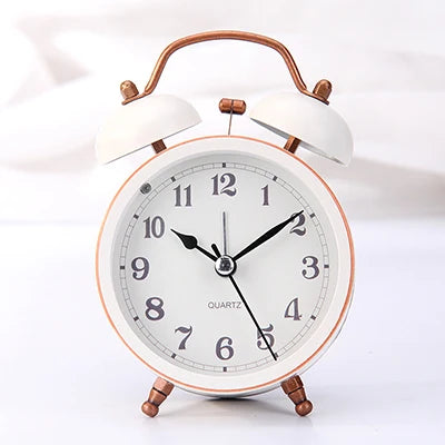 White Twin Bell Bedside Alarm Clock - Clocks from Dear Cece - Just £22.99! Shop now at Dear Cece