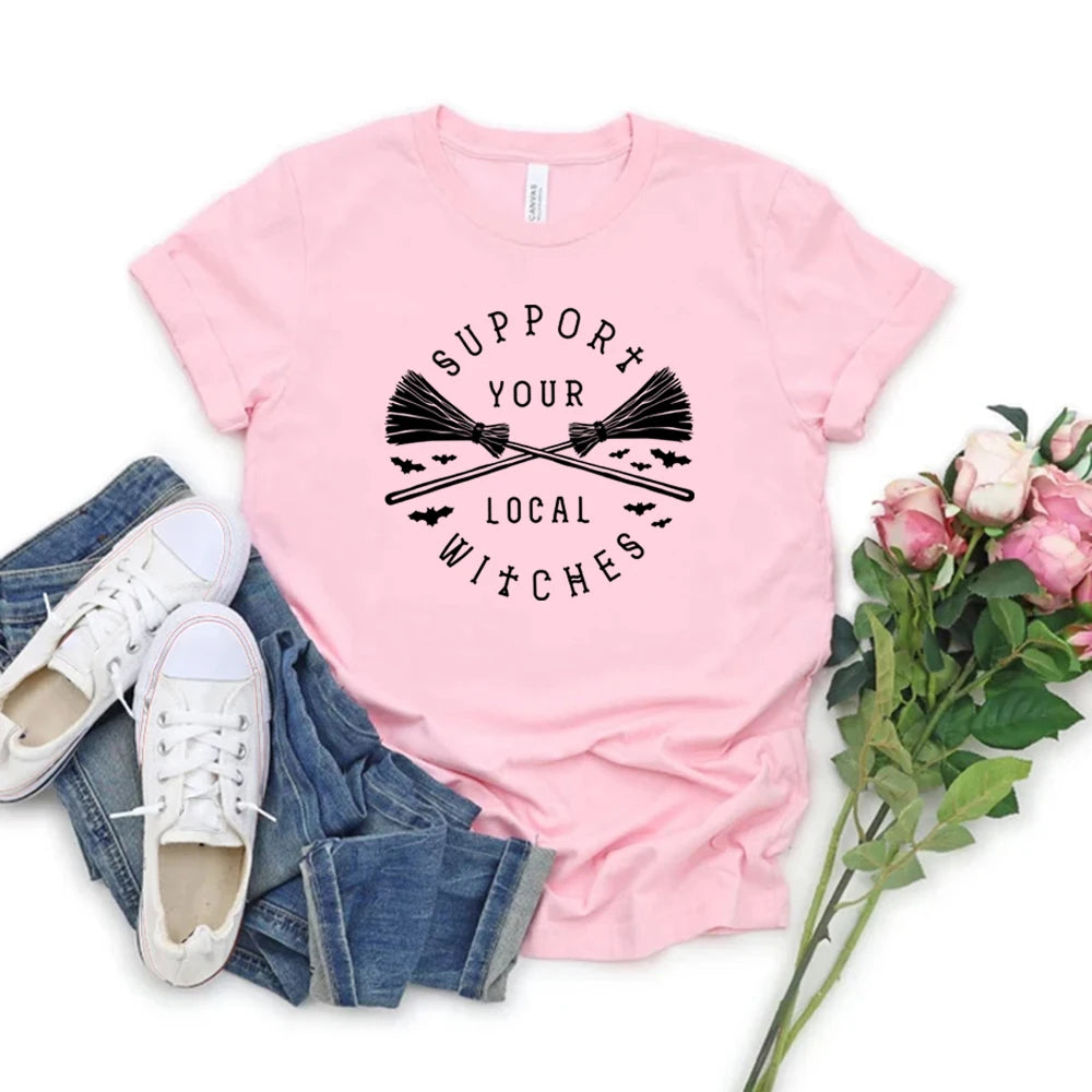 Pink Support Your Local Witches T-Shirt