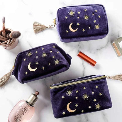 Navy Velvet Cosmic Cosmetic Bag - cosmetic bags from Dear Cece - Just £22.99! Shop now at Dear Cece