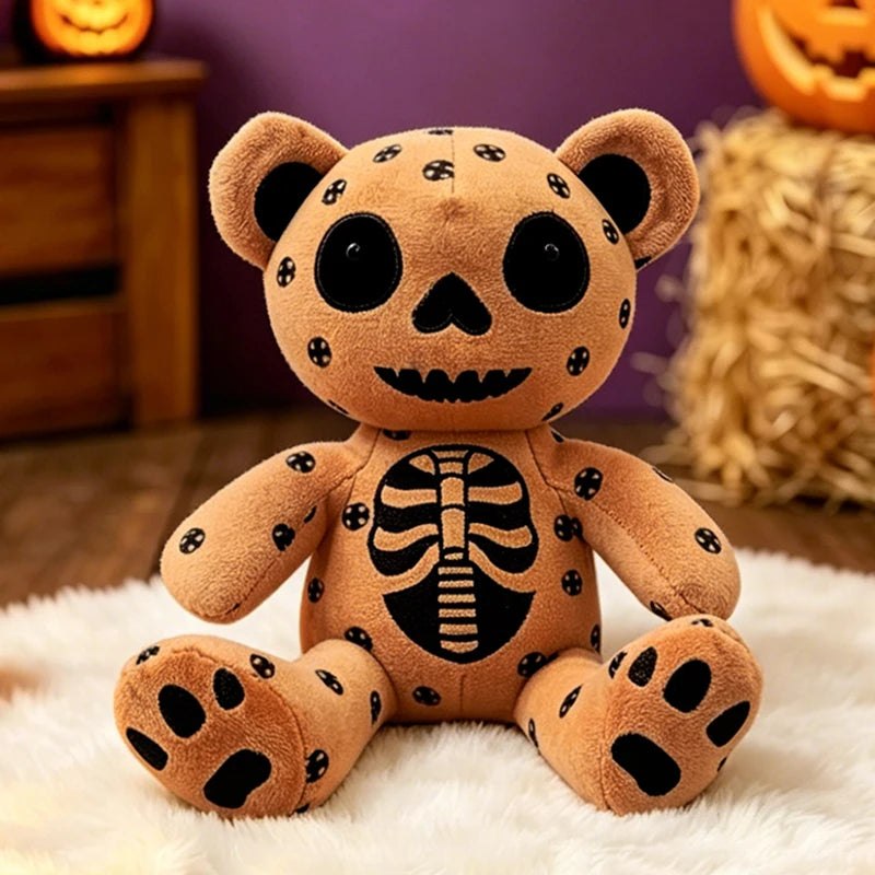 Skeleton Bear Plush Toy | Gothic Skull Teddy Halloween Collectible