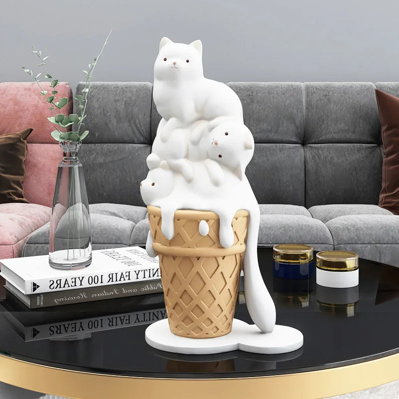 Ice Cream Melting Cat Sculpture - Home Decor from Dear Cece - Just £34.99! Shop now at Dear Cece