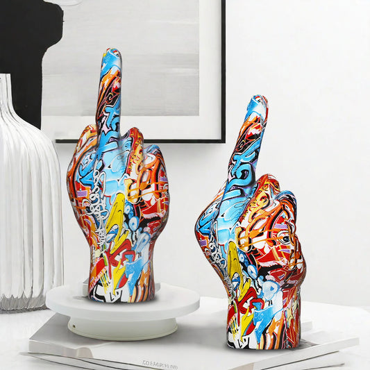 2 x Graffiti Middle Finger Desktop Ornament